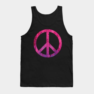 Peace Sign Distressed Weathered Rusty Design Tank Top